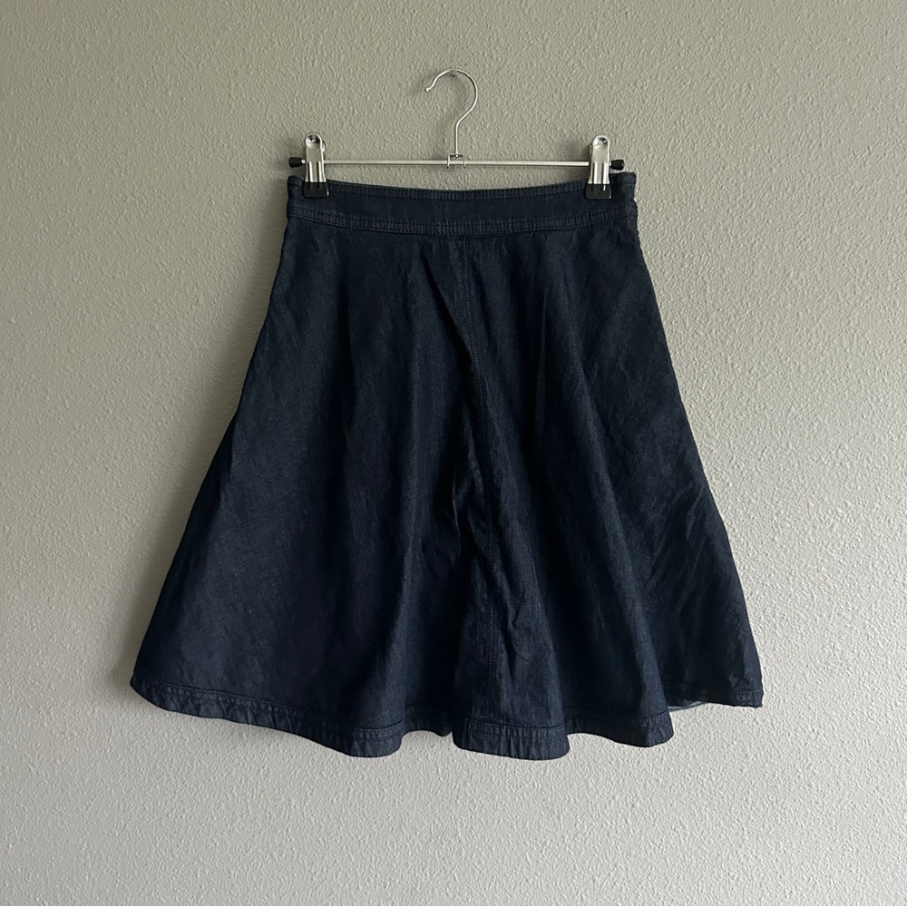 Diane Von Furstenberg Dark Wash Denim Circle Skirt 0